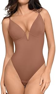 Женское Корректирующее белье Popilush Bodysuits с контролем живота и глубоким V-вырезом Popilush