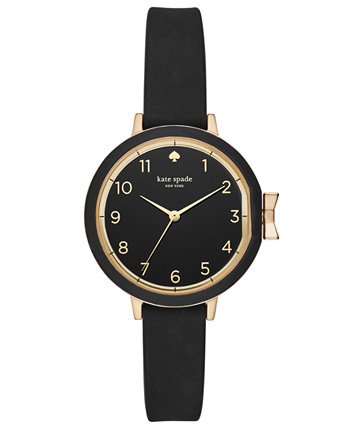 Женские часы Park Row с черным силиконовым ремешком 34 мм Kate Spade New York