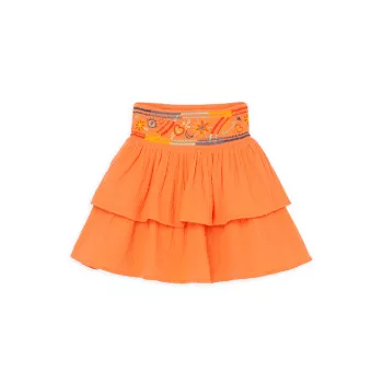 Little Girl's &amp; Girl's Zen Embroidered Tiered Skirt PEEK