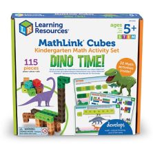 Учебные ресурсы Кубики Mathlink Набор заданий по математике для детского сада: Dino Time! Learning Resources