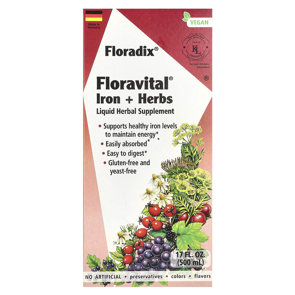 Floravital, Железо + Травы - 500 мл - Gaia Herbs Floradix