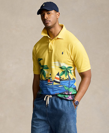 Men's Big & Tall Beach-Print Cotton Mesh Polo Shirt Polo Ralph Lauren