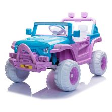 Детский электромобиль TOBBI на батарейках, 12 В, 3-скоростной игрушечный внедорожник, синий/фиолетовый TOBBI