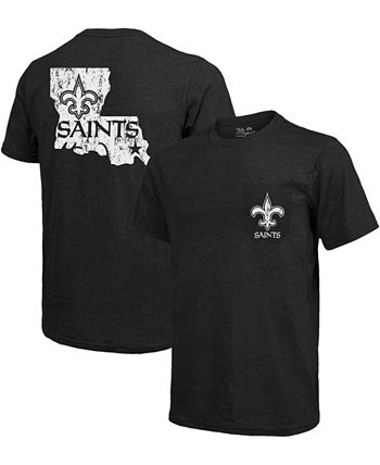 Футболка New Orleans Saints Tri-Blend с карманами - Черный Majestic