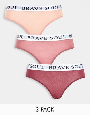 Комплект из трех трусов Brave Soul песочного и сливочного цвета - МУЛЬТИ Brave Soul