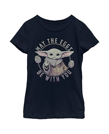Girl's Star Wars: The Mandalorian Grogu May the Eggs Be With You  Child T-Shirt Disney