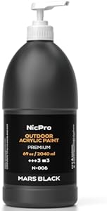 Nicpro 14 Colors Large Outdoor Acrylic Paint Set (33.8 oz, 1000ml), Rich Art Painting Supplies Non Toxic for Rock, Wood, Fabric, Leather, Crafts, Canvas, Shoes, Wall with Pump & Knife Color Wheel Nicpro