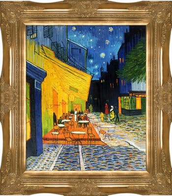 Терраса кафе La Pastiche ночью репродукция картины маслом OVERSTOCK ART