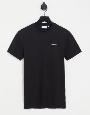 Черная футболка из смесового хлопка с логотипом Calvin Klein - BLACK Calvin Klein