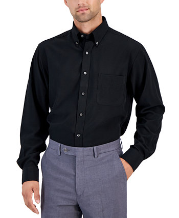 Мужская эластичная однотонная классическая рубашка классического / стандартного кроя, созданная для Macy's Club Room