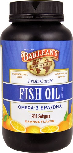 Рыбий жир Barlean's Fresh Catch® с апельсином — 250 мягких капсул Barlean's