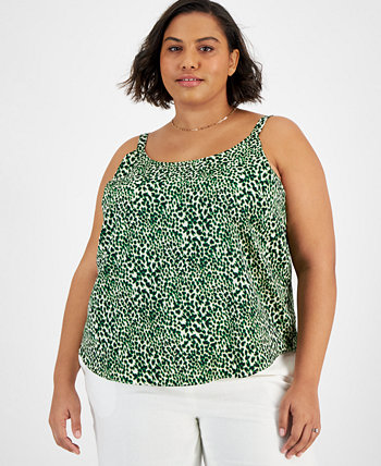 Plus Size Printed Cowlneck Camisole Top, Created for Macy's Bar III