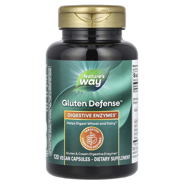 Gluten Defense™ - 120 веганских капсул с пищеварительными ферментами Nature's Way