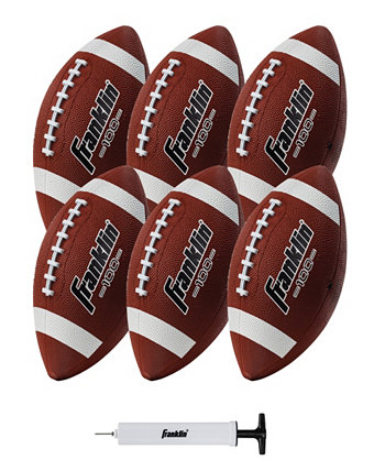 Комплект резиновых футбольных мячей для юниоров, 6 шт., насос для накачки в комплекте Franklin Sports