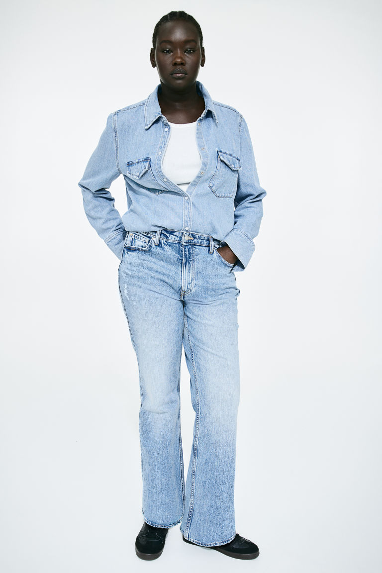 Высокие джинсы Bootcut с пышной посадкой H&M