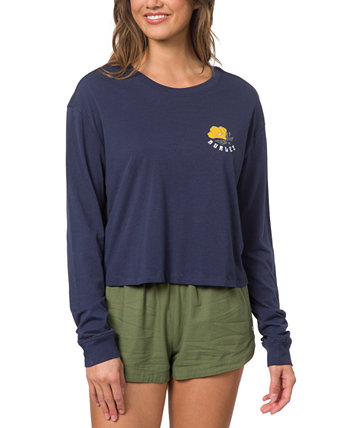 Juniors' Anna Cotton Washed Cropped T-Shirt Hurley