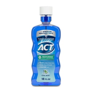 ACT Restoring Anticavity Fluoride Mouthwash, Cool Mint, 18 fl. oz. Act