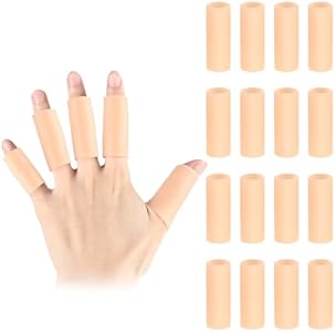 16PCS Gel (Гель) Finger Sleeve Protectors, Silicone Finger Cots Finger Cover Cap Finger Support for Arthritis, Finger Pain, Silicone Fingers Protector for Golf, Basketball, Golf, Rugby, Cracked Finger WY LIGHTING LEVEL