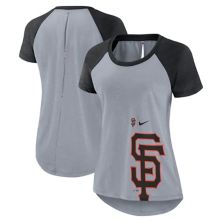 Women's Nike Heather Gray San Francisco Giants Summer Breeze Raglan Fashion T-Shirt Nitro USA