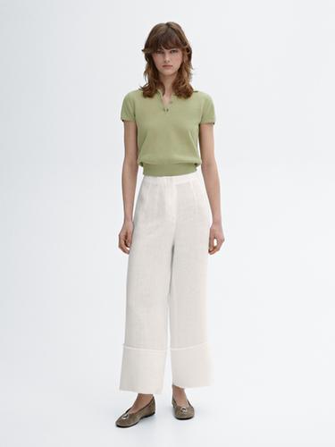 Wide-leg trousers with frayed detailing Massimo Dutti