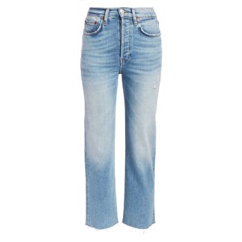 Комфортные эластичные джинсы Stovepipe с высокой посадкой Re/Done