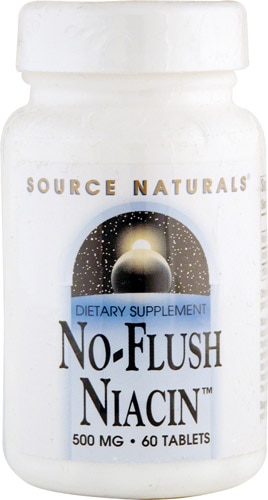 Source Naturals No-Flush Niacin™ — 500 мг — 60 таблеток Source Naturals