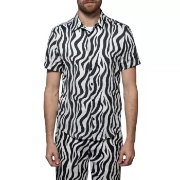 Рубашка Craig на пуговицах с принтом зебры MONFRERE