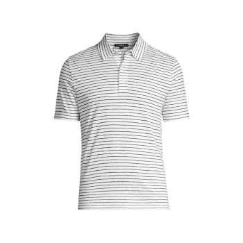 Striped Linen Polo Shirt Vince
