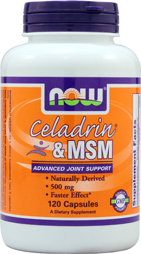 Celadrin & MSM -- 500 mg - 120 Capsules (Капсулы) NOW Foods