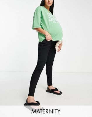 Черные джинсы с выпуклостями Topshop Maternity Jamie Topshop Maternity