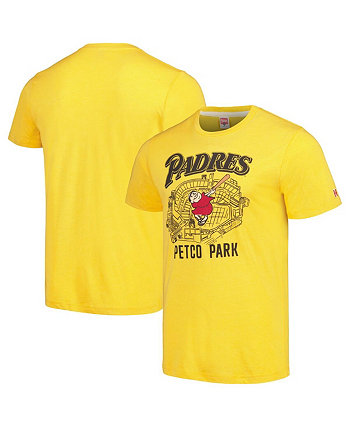 Мужская золотая футболка San Diego Padres Petco Park Hyper Local Tri-Blend Homage