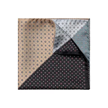 Шелковый нагрудный платок с геометрическим рисунком Eton
