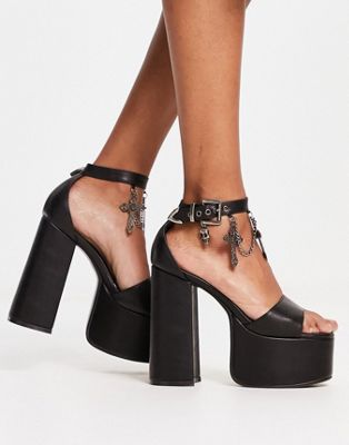 Lamoda platform sandal with chain detail in black - exclusive to ASOS Lamoda
