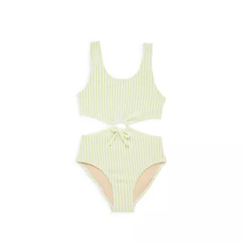 Little Girl's &amp; Girl's Terry Cinched-Ring Monokini Shade critters