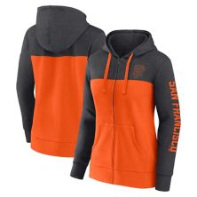 Women's Fanatics Branded Heather Charcoal/Orange San Francisco Giants City Ties Hoodie Full-Zip Sweatshirt Fanatics