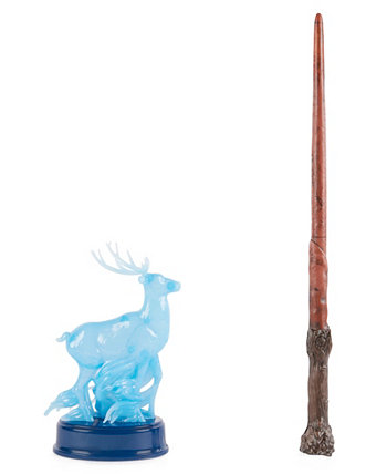 Гарри Поттер, 13-дюймовая волшебная палочка Патронуса с фигуркой оленя, светом и звуком, детские игрушки для детей от 6 лет и старше Wizarding World