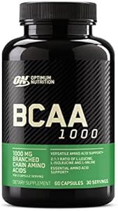 Optimum Nutrition Instantized BCAA Capsules (Капсулы), Keto Friendly Branched Chain Essential Amino Acids, 1000mg, 60 Count Optimum Nutrition