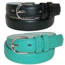 Ctm Kid's Basic Leather Dress Belt (pack Of 2 Colors) CTM