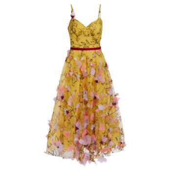 Платье с цветочной вышивкой Marchesa Notte