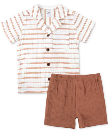 Baby Boys 2-Pc. Striped Shirt & Shorts Set Baby Essentials