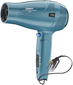 Conair Hair Dryer with Folding Handle and Retractable Cord, 1875W Travel Hair Dryer, Conair Blow Dryer Conair