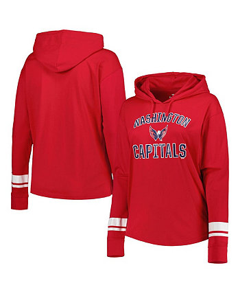 Женская красная куртка с капюшоном с цветными блоками Washington Capitals больших размеров Profile