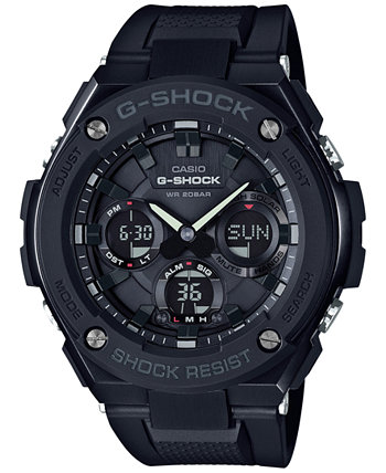 Мужские аналогово-цифровые часы IP с черным полимерным ремешком G-Steel 51x53 мм GSTS100G-1B G-Shock