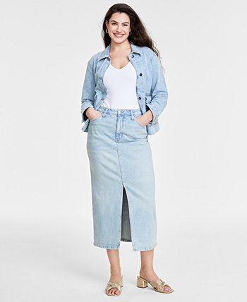 Женская джинсовая юбка-миди, созданная для Macy's On 34th