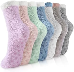 Женские Носки Trifabricy Fuzzy Socks - 5 Пар Слипперов, Уютные Красочные Носки, Зимние Мягкие Теплые Носки, Нескользящие Trifabricy