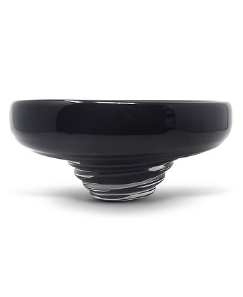 10.75"D Black Glass Centerpiece Bowl Vivience