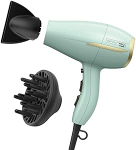 INFINITIPRO by CONAIR Heat Protect Hair Dryer with Diffuser | Blow Dryer with Advanced Heat Protection Helps Minimize Overdried Hair Conair