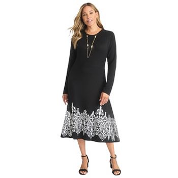 Jessica London Women's Plus Size Jacquard Sweater Dress Jessica London