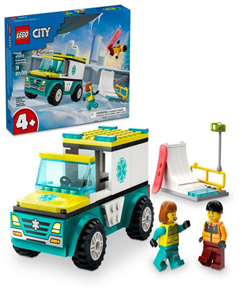 Городская машина скорой помощи и сноубордиста 60403, 79 штук Lego