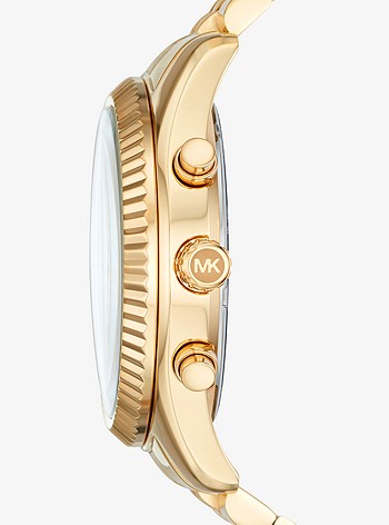 Крупногабаритные золотые часы Lexington Michael Kors